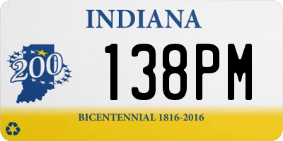 IN license plate 138PM