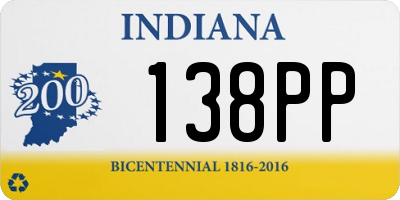 IN license plate 138PP