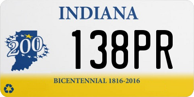 IN license plate 138PR