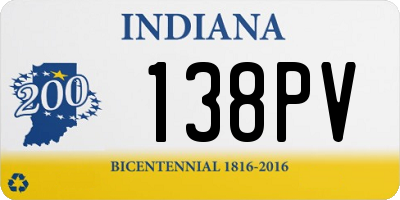 IN license plate 138PV