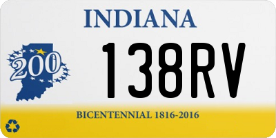 IN license plate 138RV