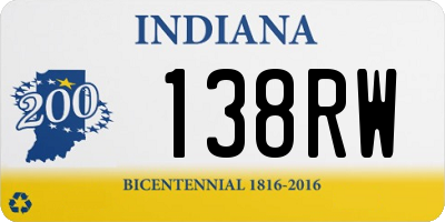 IN license plate 138RW
