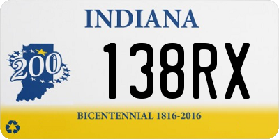 IN license plate 138RX
