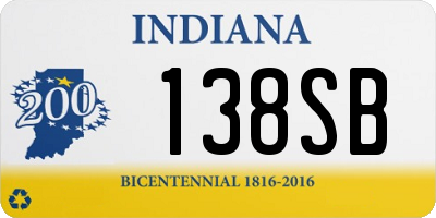 IN license plate 138SB