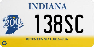 IN license plate 138SC