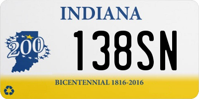 IN license plate 138SN