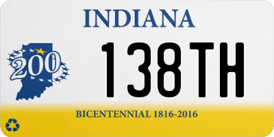 IN license plate 138TH