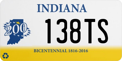 IN license plate 138TS