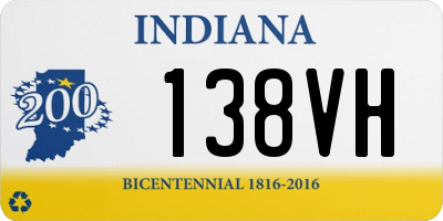 IN license plate 138VH