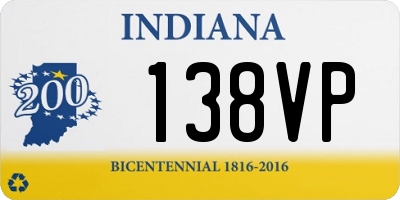 IN license plate 138VP