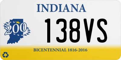 IN license plate 138VS