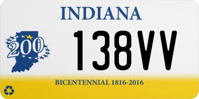 IN license plate 138VV