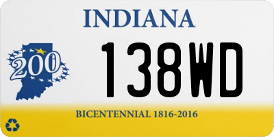 IN license plate 138WD