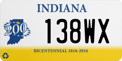 IN license plate 138WX