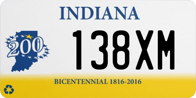 IN license plate 138XM