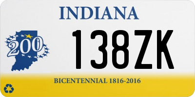 IN license plate 138ZK