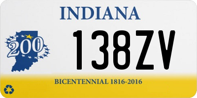 IN license plate 138ZV