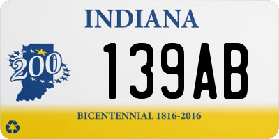 IN license plate 139AB