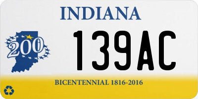 IN license plate 139AC