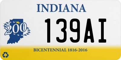 IN license plate 139AI