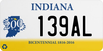 IN license plate 139AL