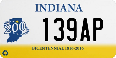 IN license plate 139AP