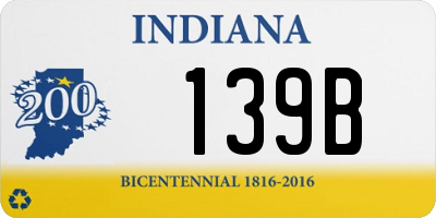 IN license plate 139B