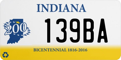 IN license plate 139BA