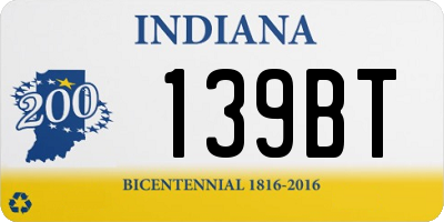 IN license plate 139BT