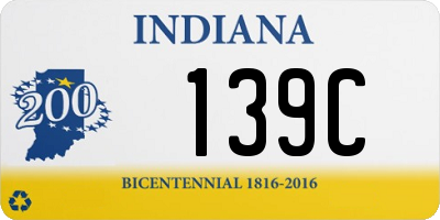 IN license plate 139C