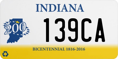 IN license plate 139CA