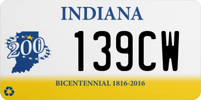 IN license plate 139CW