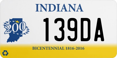 IN license plate 139DA