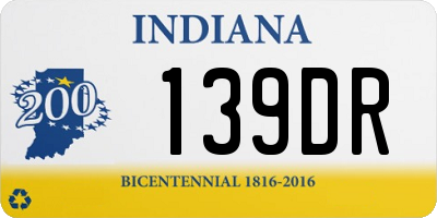 IN license plate 139DR