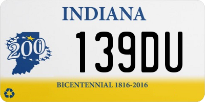 IN license plate 139DU