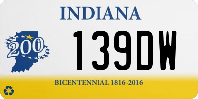 IN license plate 139DW