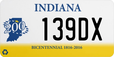 IN license plate 139DX