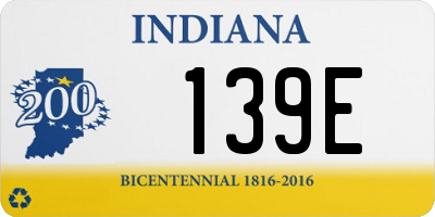 IN license plate 139E