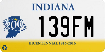 IN license plate 139FM