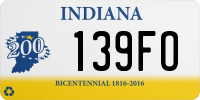 IN license plate 139FO