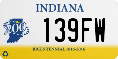 IN license plate 139FW