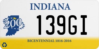 IN license plate 139GI