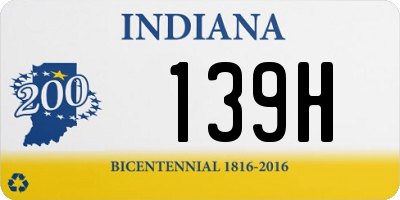 IN license plate 139H