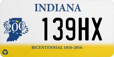 IN license plate 139HX
