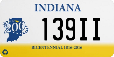 IN license plate 139II
