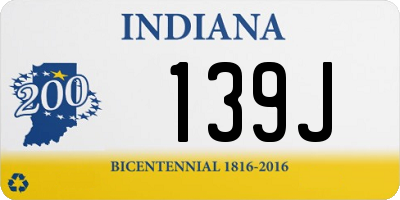 IN license plate 139J