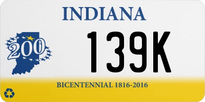 IN license plate 139K