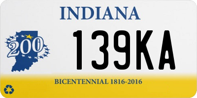 IN license plate 139KA