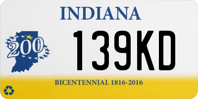 IN license plate 139KD