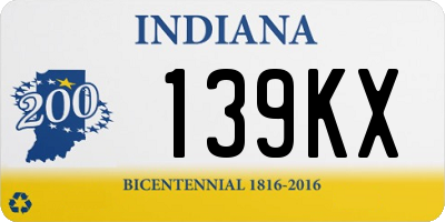 IN license plate 139KX